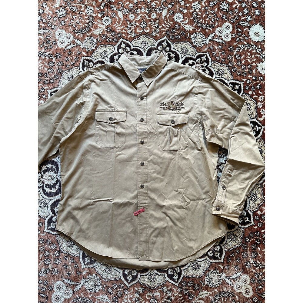 Polo by Ralph Lauren XL Safari Button Down Shirt With Pheasant Embroidery